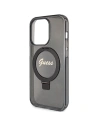 Hurtownia GSM - Case Guess GUHMP15XHRSGSK Apple iPhone 15 Pro Max Hardcase Ring Stand Script Glitter MagSafe schwarz/black - GUE3049 - {ean13} - Hurt