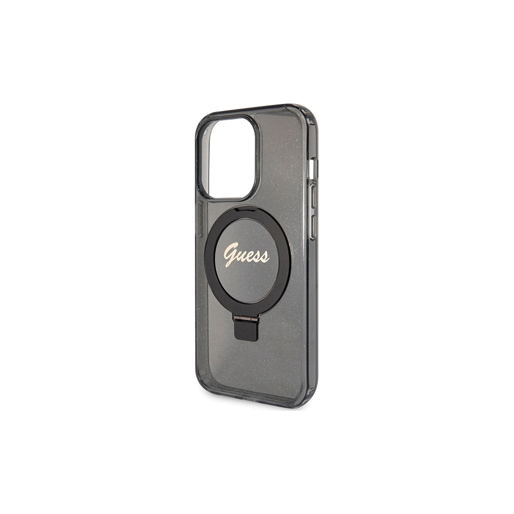 Hurtownia GSM - Case Guess GUHMP15XHRSGSK Apple iPhone 15 Pro Max Hardcase Ring Stand Script Glitter MagSafe schwarz/black - GUE3049 - {ean13} - Hurt