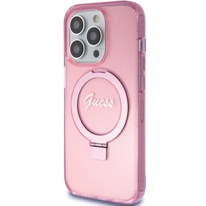 Hurtownia GSM - Etui Guess GUHMP15XHRSGSP Apple iPhone 15 Pro Max hardcase Ring Stand Script Glitter MagSafe różowy/pink - GUE3050 - {ean13} - Hurt