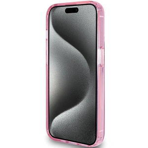 Wholesale Guess GUHMP15XHRSGSP Apple iPhone 15 Pro Max hardcase Ring Stand Script Glitter MagSafe pink - GUE3050 - {ean13} - Hurt