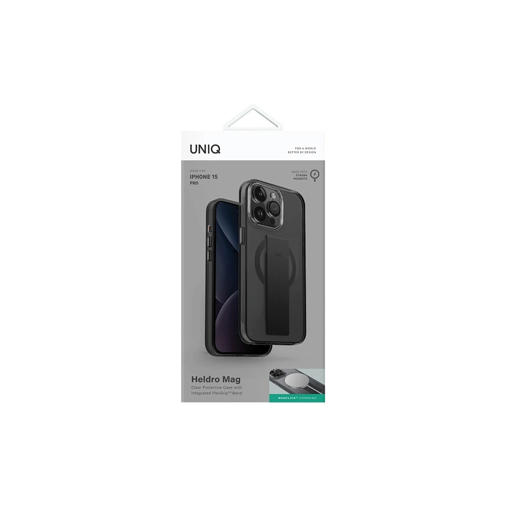 Hurtownia GSM - Etui UNIQ Heldro Mag Apple iPhone 15 Pro Magclick Charging negru/vapour smoke - UNIQ1072 - {ean13} - Hurt