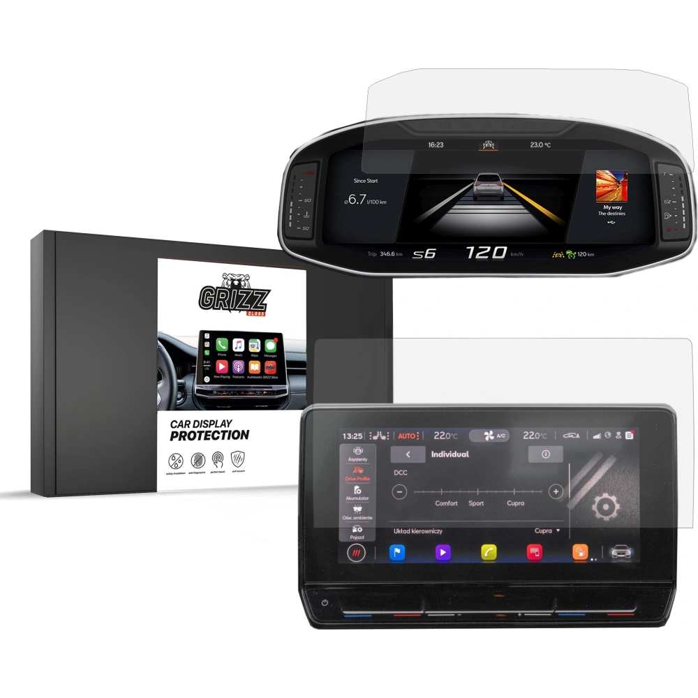 Hurtownia GSM - Fólie matná GrizzGlass CarDisplay Protection pro Seat Leon 10" 2020 [2w1] - GRZ7202 - {ean13} - Hurt