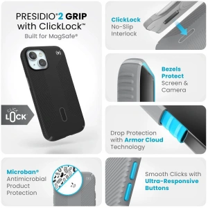 Hurtownia GSM - Etui Speck Presidio2 Grip ClickLock & MagSafe Apple iPhone 15 / 14 / 13 (Černá) - SPK582 - {ean13} - Hurt