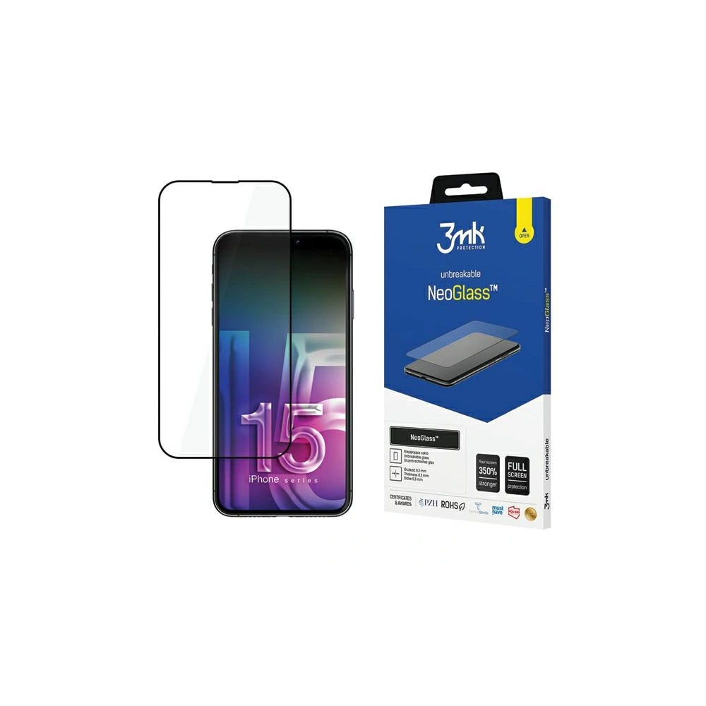 Hurtownia GSM - Védőüveg 3MK NeoGlass Apple iPhone 15 Plus / 14 Plus fekete/black - 3MK5419 - {ean13} - Hurt
