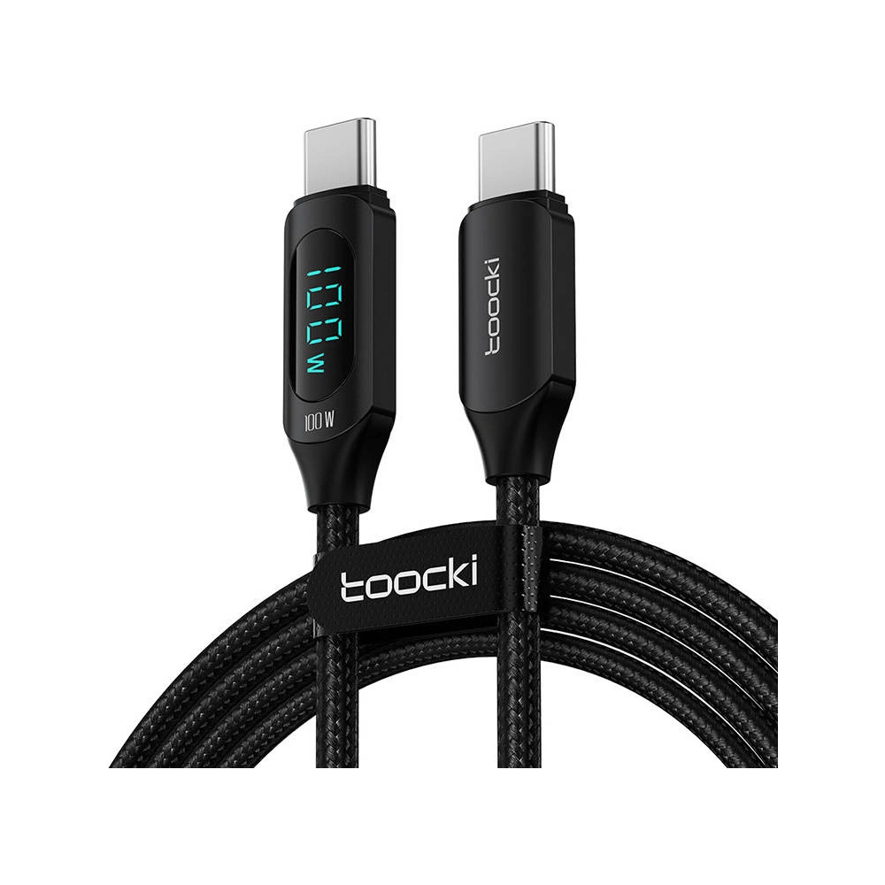 Hurtownia GSM - Kábel Toocki TXCTT1-XY01 USB-C / USB-C, 1m, 100W (fekete) - TCK85 - {ean13} - Hurt