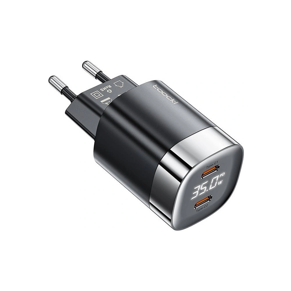 Hurtownia GSM - Nabíječka Toocki TCTAC-ZXB01 2xUSB-C, GaN, 35W (černá) - TCK90 - {ean13} - Hurt