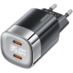 Hurtownia GSM - Încărcător de rețea Toocki TCTAC-ZXB01 2xUSB-C, GaN, 35W (negru) - TCK90 - {ean13} - Hurt