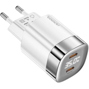 Hurtownia GSM - Încărcător de rețea Toocki TCTAC-ZXB01 2xUSB-C, GaN, 35W (alb) - TCK91 - {ean13} - Hurt