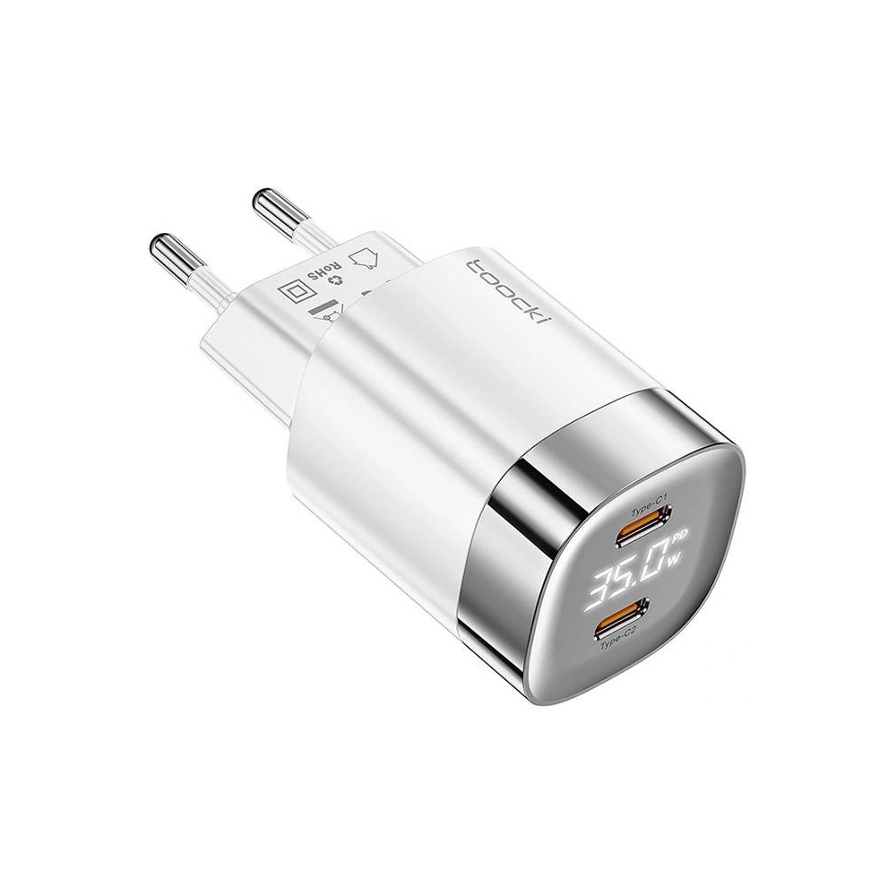 Hurtownia GSM - Síťová nabíječka Toocki TCTAC-ZXB01 2xUSB-C, GaN, 35W (bílá) - TCK91 - {ean13} - Hurt