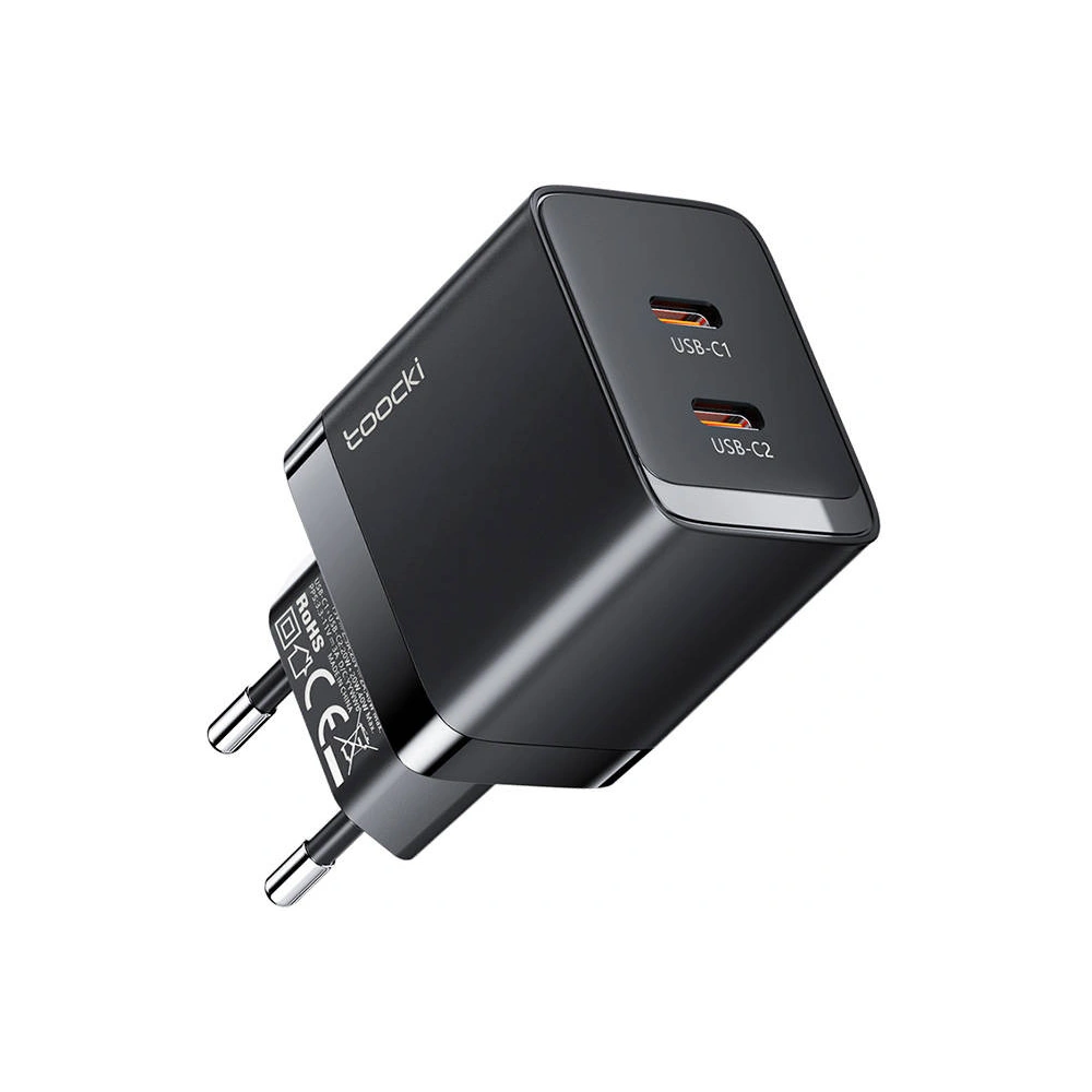 Hurtownia GSM - Nabíječka Toocki TCTCC-SCD02 2xUSB-C, GaN, 40W (černá) - TCK92 - {ean13} - Hurt