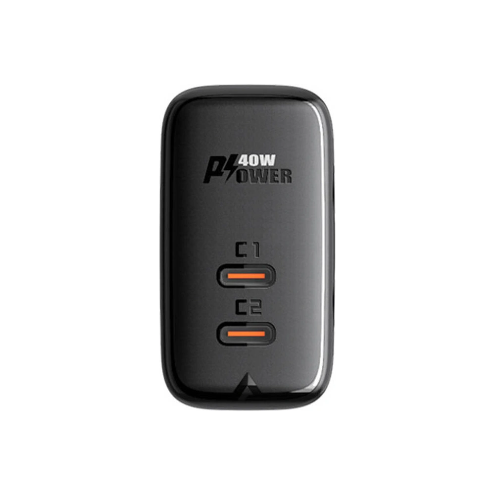 Wholesale Acefast A9 network charger 2xUSB-C, PD, 40W (black) - ACE1 - {ean13} - Hurt