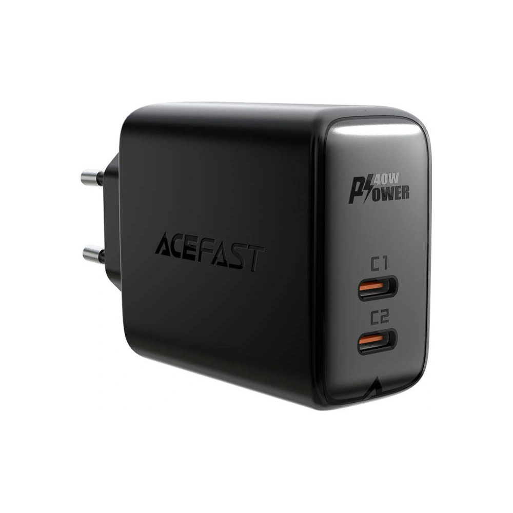 Wholesale Acefast A9 network charger 2xUSB-C, PD, 40W (black) - ACE1 - {ean13} - Hurt