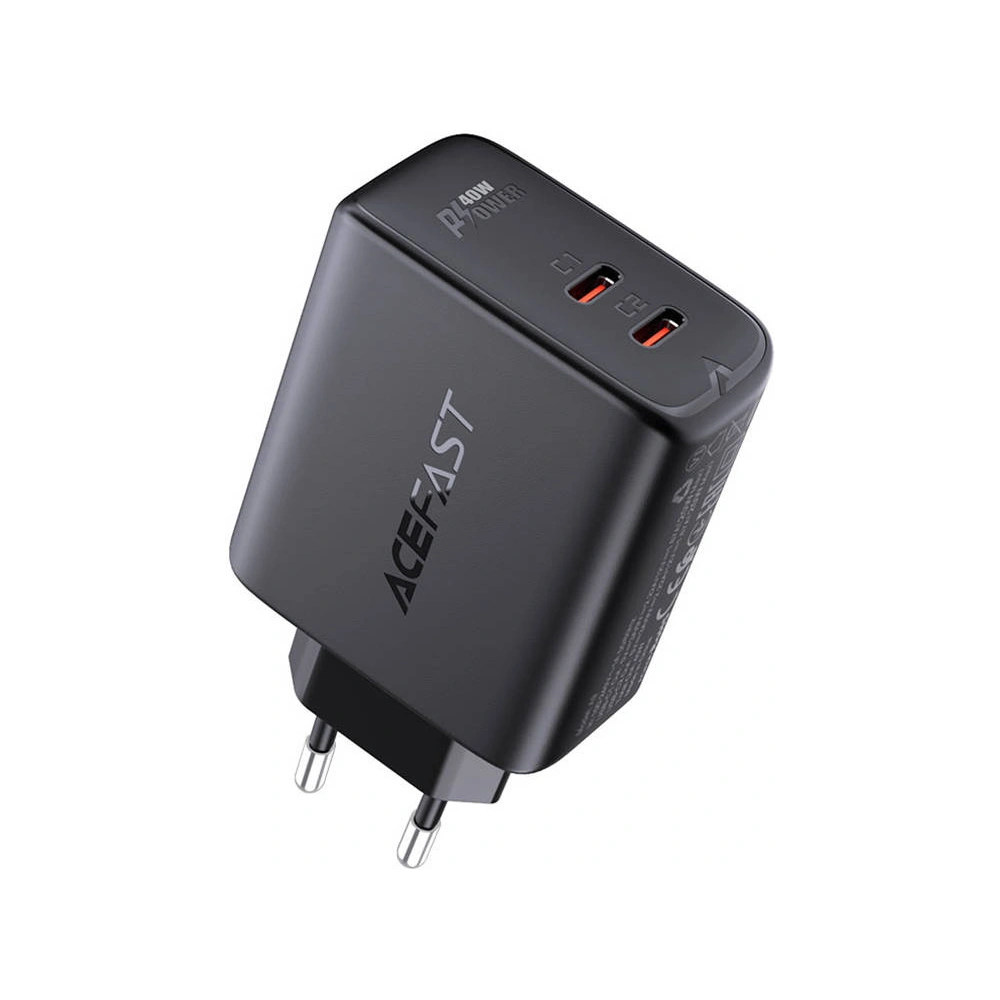 Wholesale Acefast A9 network charger 2xUSB-C, PD, 40W (black) - ACE1 - {ean13} - Hurt