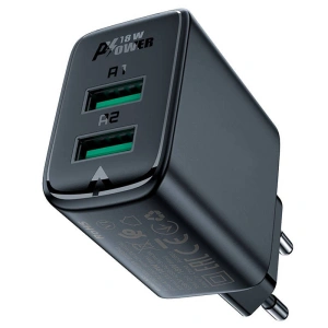 Wholesale Acefast A33 network charger 2xUSB-A, QC3.0, 18W (black) - ACE3 - {ean13} - Hurt