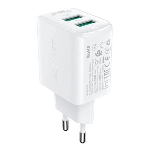 Wholesale Acefast A33 network charger 2xUSB-A, QC3.0, 18W (white) - ACE4 - {ean13} - Hurt