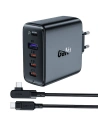 Wholesale Acefast A37 network charger USB-A, 3xUSB-C, PD, GaN, 100W (black) + angle cable USB-C / USB-C 2m - ACE6 - {ean13} - Hurt