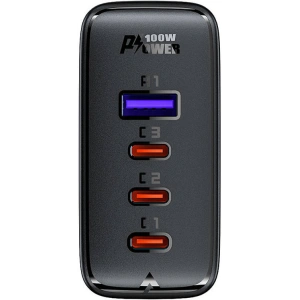 Wholesale Acefast A37 network charger USB-A, 3xUSB-C, PD, GaN, 100W (black) + angle cable USB-C / USB-C 2m - ACE6 - {ean13} - Hurt