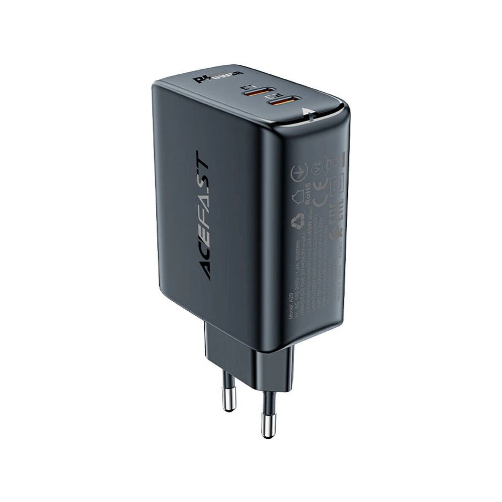 Wholesale Acefast A29 network charger 2xUSB-C PD, GaN, 50W (black) - ACE7 - {ean13} - Hurt