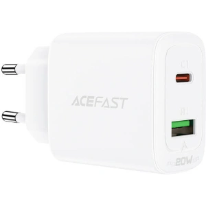 Wholesale Acefast A25 network charger USB-A, USB-C, PD 20W (white) - ACE9 - {ean13} - Hurt