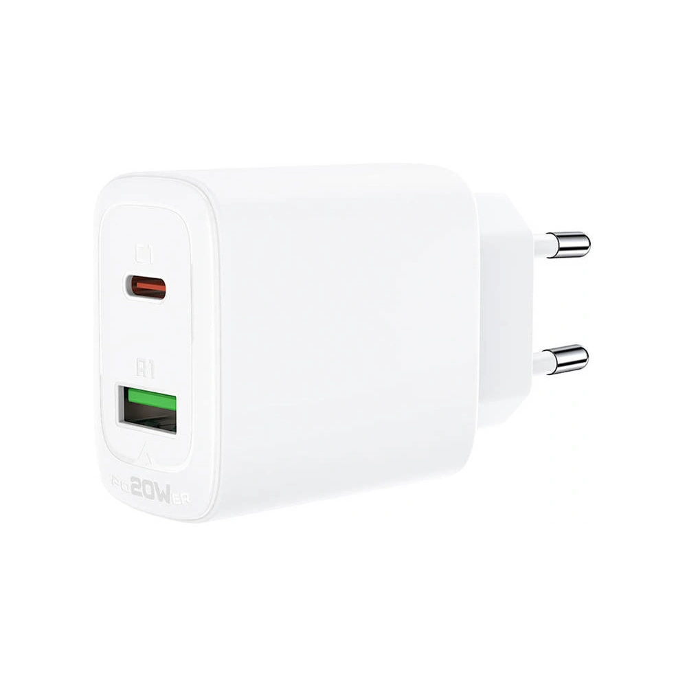 Wholesale Acefast A25 network charger USB-A, USB-C, PD 20W (white) - ACE9 - {ean13} - Hurt