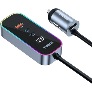 Hurtownia GSM - Autós töltő Toocki TCC2C 2A-XC0G 2xUSB-C / 2xUSB-A, 155W (szürke) - TCK95 - {ean13} - Hurt