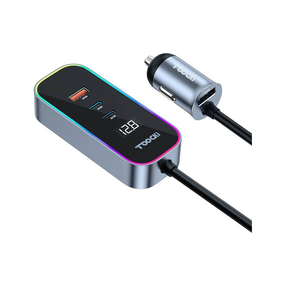 Hurtownia GSM - Autós töltő Toocki TCC2C 2A-XC0G 2xUSB-C / 2xUSB-A, 155W (szürke) - TCK95 - {ean13} - Hurt