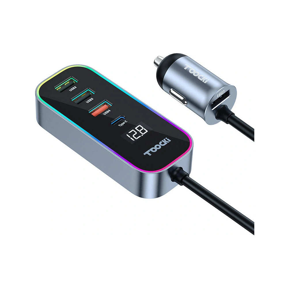 Hurtownia GSM - Autós töltő Toocki TCC4A 1C-XC0G 4xUSB-A / USB-C, 105W (szürke) - TCK96 - {ean13} - Hurt
