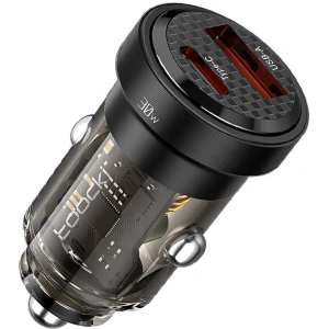 Hurtownia GSM - Autós töltő Toocki TCCAA Q-WR01 USB-A / USB-C, 30W (fekete) - TCK99 - {ean13} - Hurt