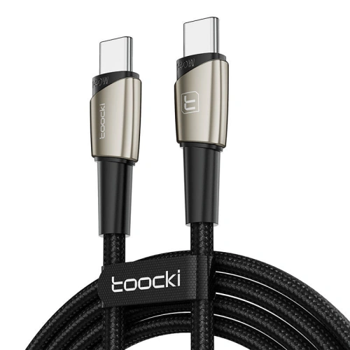 Hurtownia Toocki - 6975600782325 - TCK101 - Kabel Toocki TXCTT14-LG01 USB-C / USB-C, 1m, 140W (pełowy nikiel) - B2B homescreen