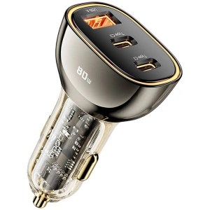 Hurtownia GSM - Autós töltő Toocki TCC2C 1A-XF01 2xUSB-C / USB-A, 80W (fekete) - TCK102 - {ean13} - Hurt