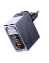 Hurtownia GSM - Ładowarka sieciowa Toocki TCT100ASCB0G 2xUSB-C / USB-A, GaN, 100W (szara) - TCK104 - {ean13} - Hurt