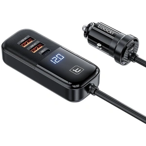 Hurtownia GSM - Autós töltő Toocki TCT2C67-JRB01 2xUSB-C / 2xUSB-A, 1.5m, GaN, 67W (fekete) - TCK106 - {ean13} - Hurt