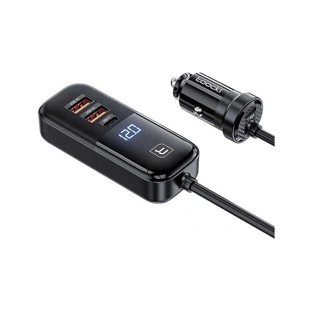 Hurtownia GSM - Autós töltő Toocki TCT2C67-JRB01 2xUSB-C / 2xUSB-A, 1.5m, GaN, 67W (fekete) - TCK106 - {ean13} - Hurt