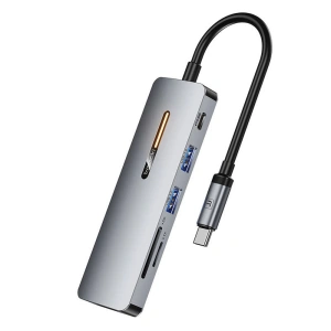 Hurtownia GSM - Dokkoló állomás Toocki THB7-JSB03 6 az 1-ben USB-C / 2xUSB-A 3.0, USB-C PD 100W, HDMI 4K 30HZ, SD/TF (szürke) - TCK107 - {ean13} - Hurt