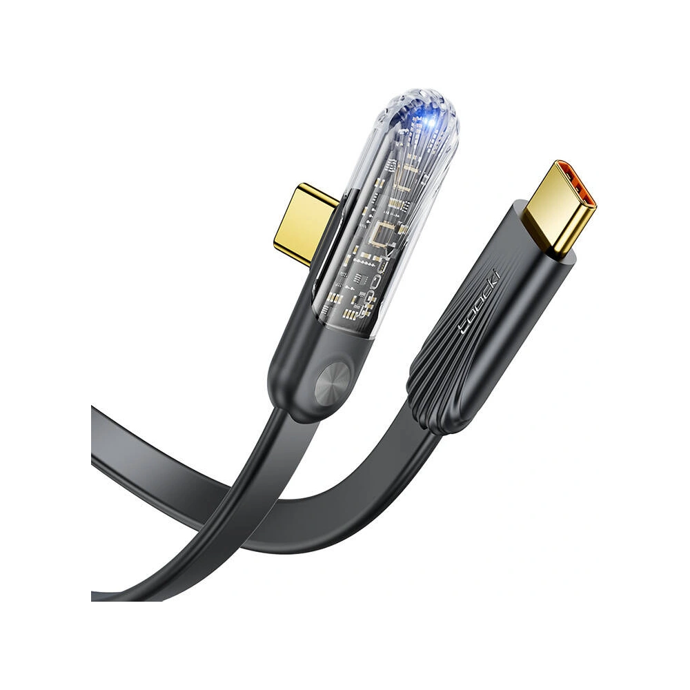 Hurtownia GSM - Kabel kątowy Toocki TQ-X32 USB-C / USB-C, 1m, 100W (schwarz) - TCK110 - {ean13} - Hurt