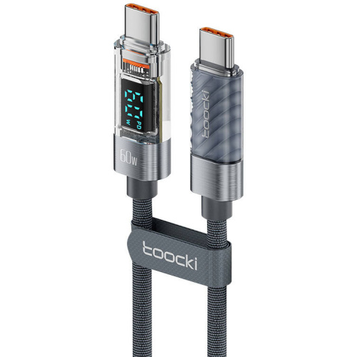 Toocki Distributor - 6975600789591 - TCK111 - Toocki TXCTT1-XY01 cable USB-C / USB-C, 1m, PD, 60W (black) - B2B homescreen