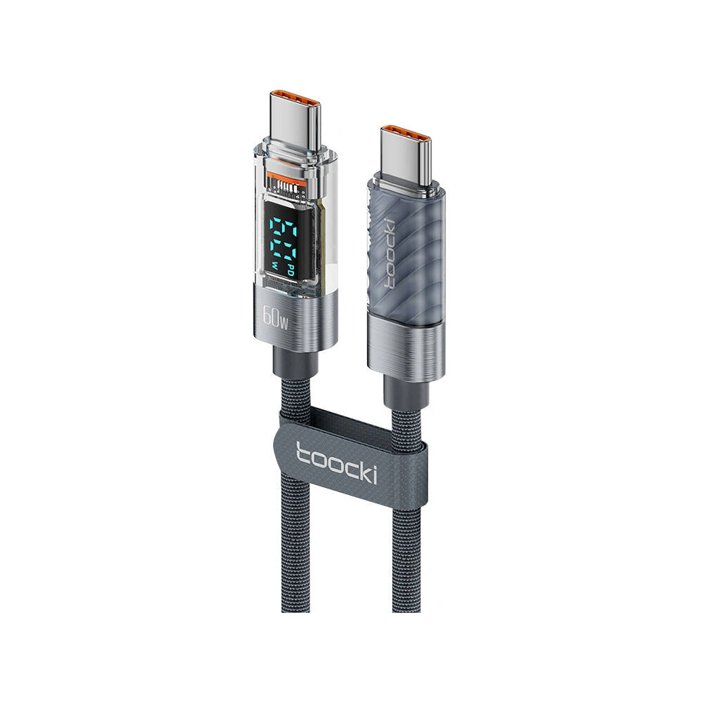 Hurtownia GSM - Kábel Toocki TXCTT1-XY01 USB-C / USB-C, 1m, PD, 60W (fekete) - TCK111 - {ean13} - Hurt