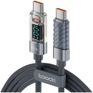 Hurtownia GSM - Cablu Toocki TXCTT1-XY01 USB-C / USB-C, 1m, 100W (gri) - TCK112 - {ean13} - Hurt