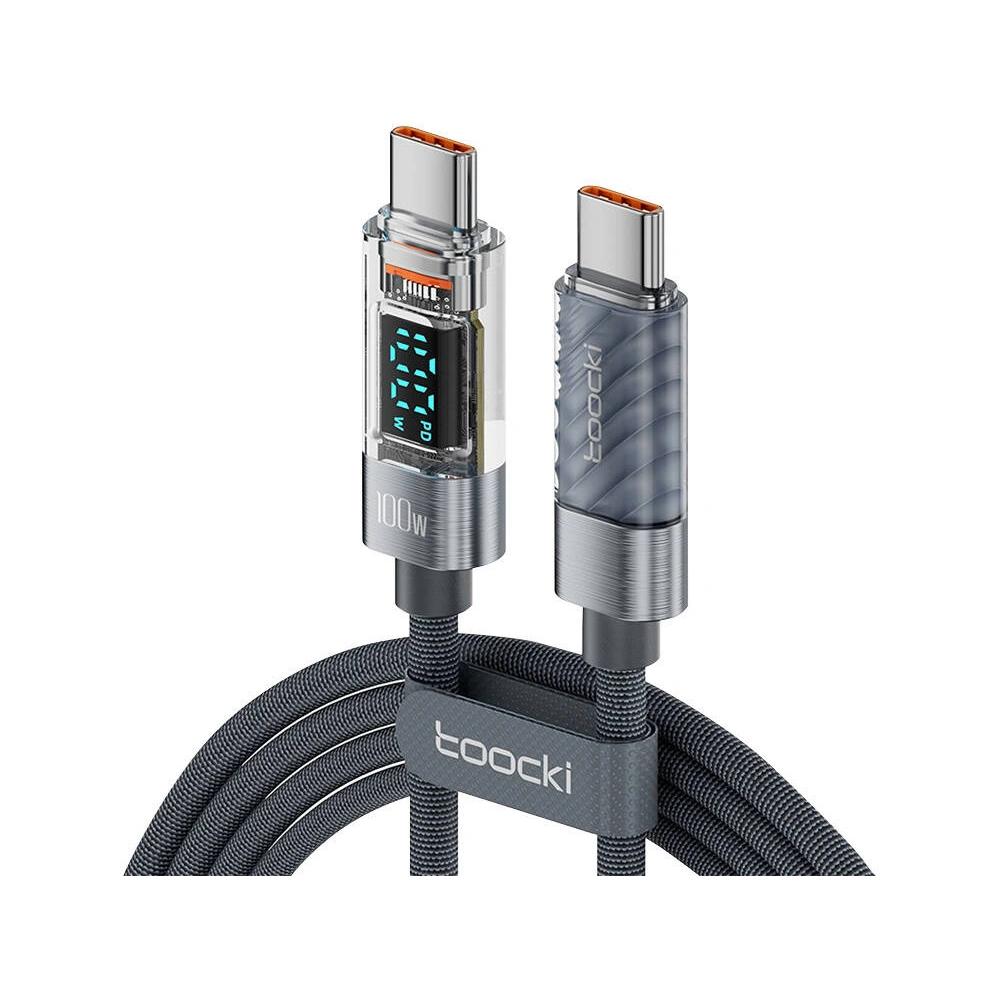 Hurtownia GSM - Kabel Toocki TXCTT1-XY01 USB-C / USB-C, 1m, 100W (grau) - TCK112 - {ean13} - Hurt