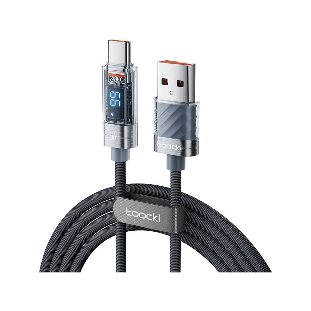 Hurtownia GSM - Kabel Toocki TXCTZX0G USB-A / USB-C, 1m, 66W (grau) - TCK113 - {ean13} - Hurt