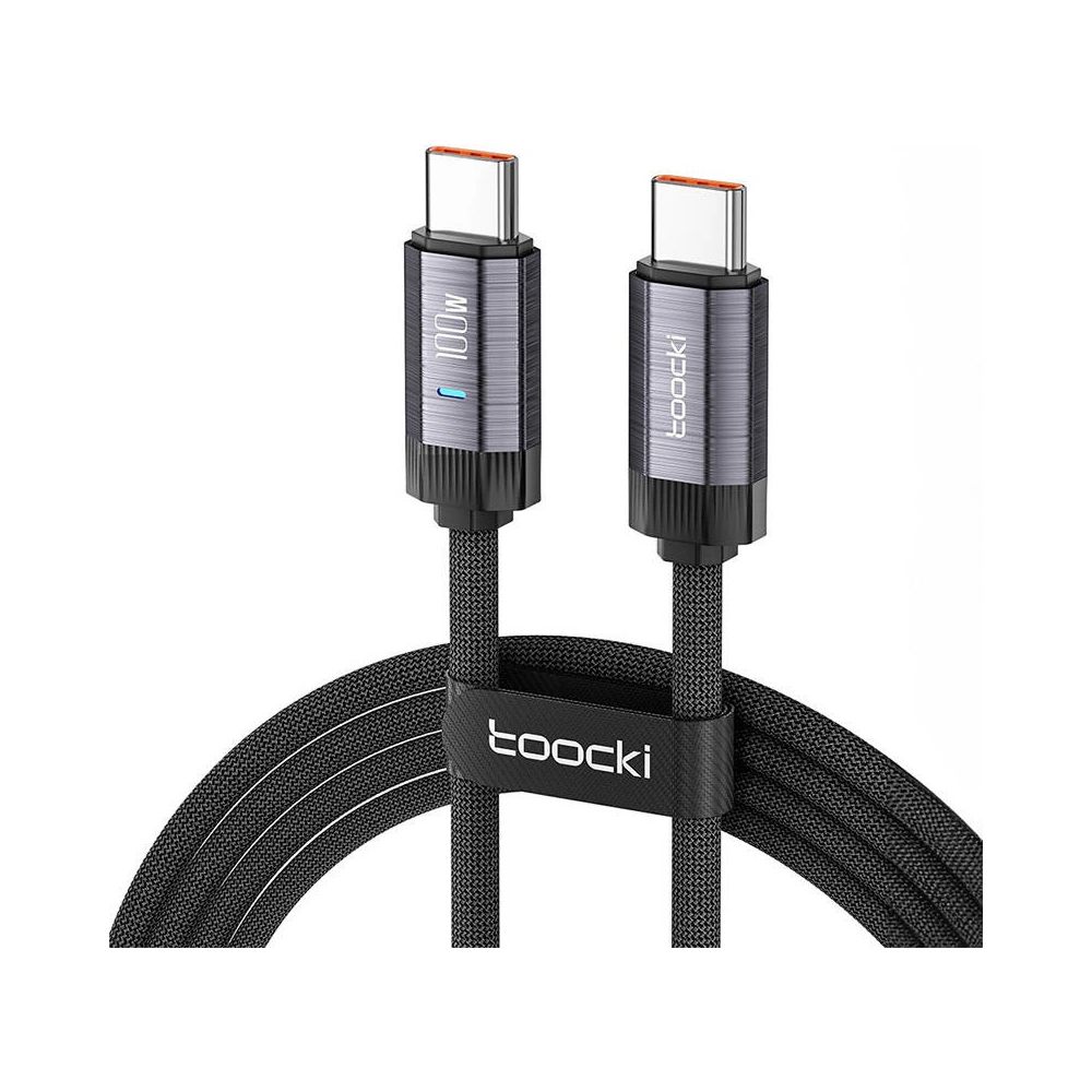 Hurtownia GSM - Kabel Toocki TXCTT1-FZA0G USB-C / USB-C, 1m, PD, 100W (grau) - TCK119 - {ean13} - Hurt
