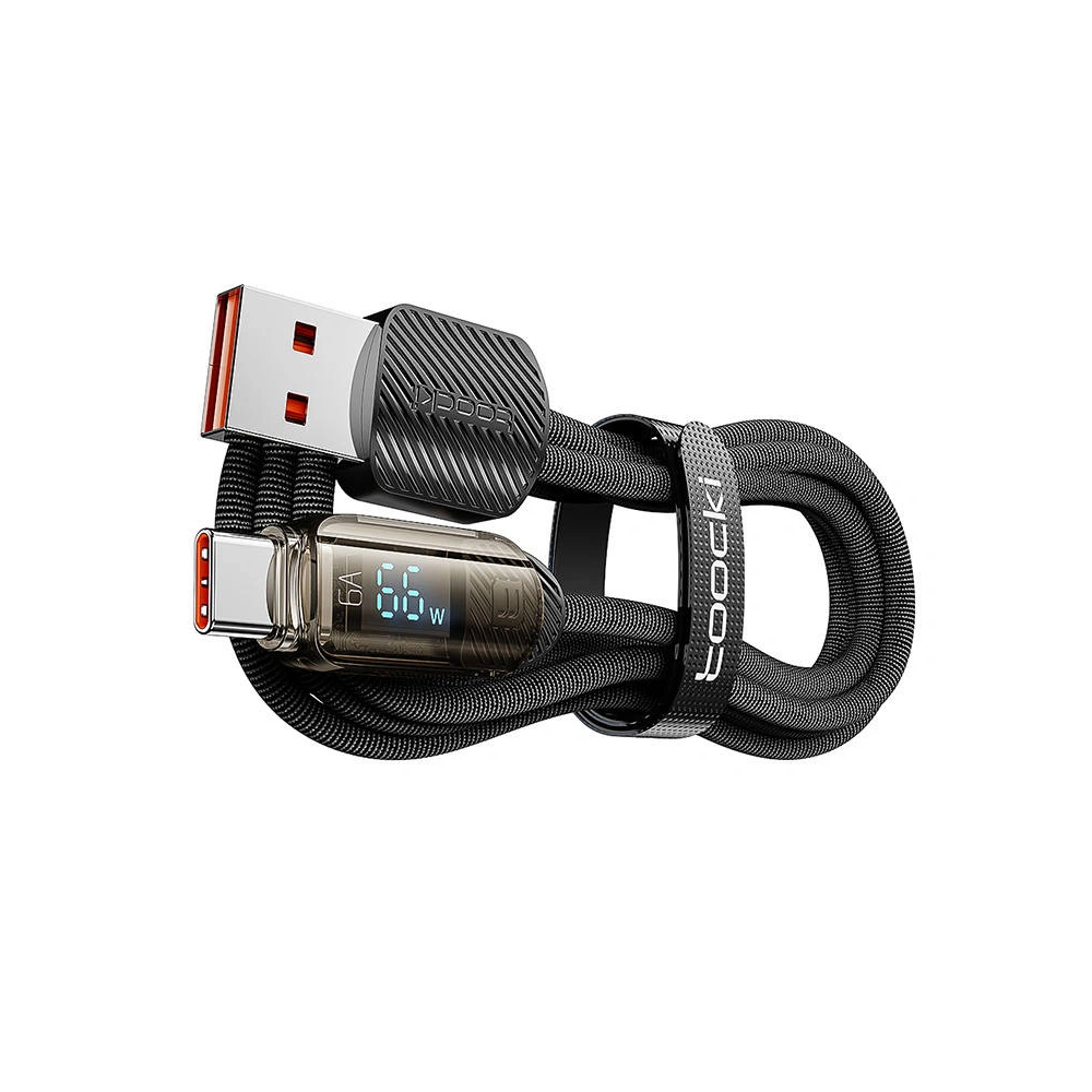Hurtownia GSM - Kabel Toocki TXCTYX05 USB-A / USB-C, 1m, 66W (schwarz) - TCK122 - {ean13} - Hurt