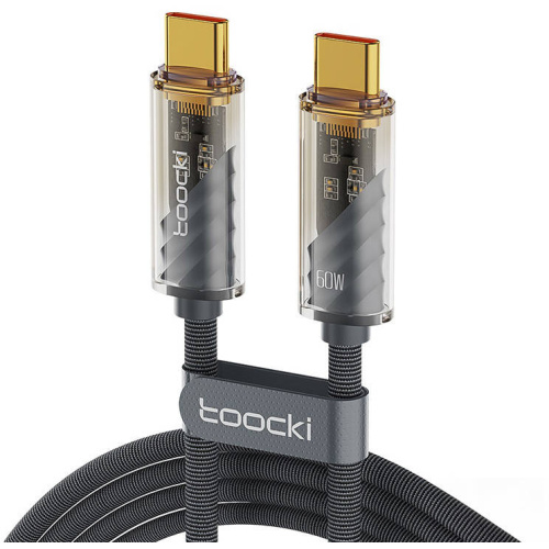 Toocki Distributor - 6975600787801 - TCK123 - Toocki TXCTT2-JD03 cable USB-C / USB-C, 1m, PD, 60W (grey) - B2B homescreen