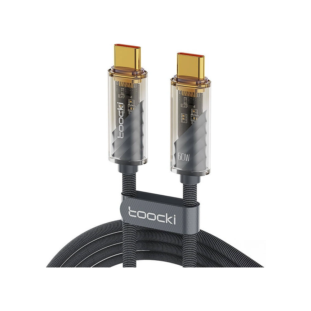 Hurtownia GSM - Kábel Toocki TXCTT2-JD03 USB-C / USB-C, 1m, PD, 60W (szürke) - TCK123 - {ean13} - Hurt