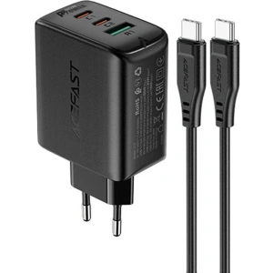 Wholesale Acefast A13 network charger USB-A, 2xUSB-C, PD 65W + cable USB-C / USB-C (black) - ACE11 - {ean13} - Hurt