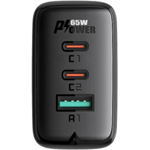 Wholesale Acefast A13 network charger USB-A, 2xUSB-C, PD 65W + cable USB-C / USB-C (black) - ACE11 - {ean13} - Hurt