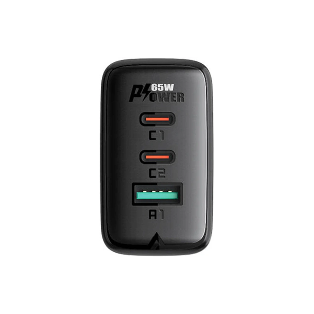 Wholesale Acefast A13 network charger USB-A, 2xUSB-C, PD 65W + cable USB-C / USB-C (black) - ACE11 - {ean13} - Hurt