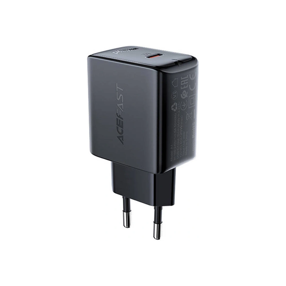 Hurtownia GSM - Acefast A1 USB-C hálózati töltő, PD, 20W (fekete) - ACE12 - {ean13} - Hurt