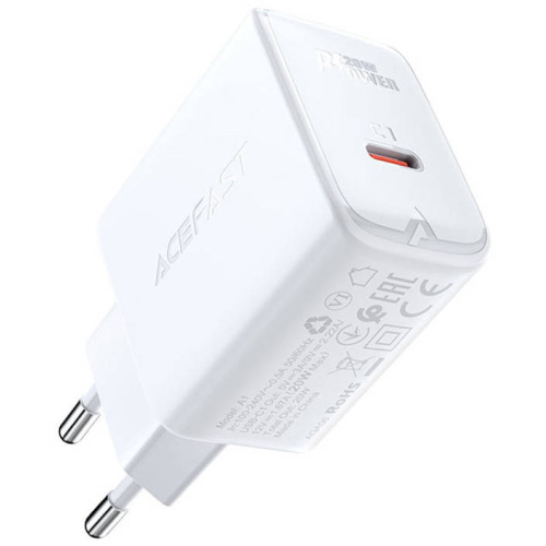 AceFast Distributor - 6974316280040 - ACE13 - Acefast A1 network charger USB-C, PD, 20W (white) - B2B homescreen