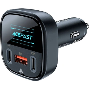 Wholesale Acefast B5 car charger USB-A, 2xUSB-C, 101W with display (black) - ACE18 - {ean13} - Hurt
